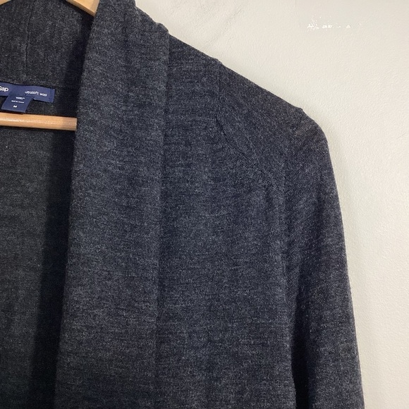 GAP Ultrasoft 100% Wool Open Front Cardigan Gray Size M Classic Minimal Capsule - Picture 7 of 13